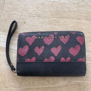 Marc Jacobs Black and red Heart Wristlet and wallet